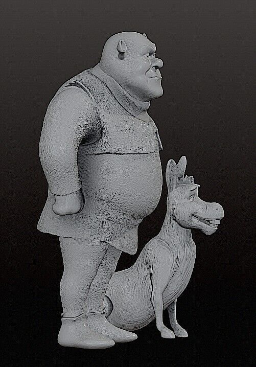 SHREK AND DONKEY 3D print model_10