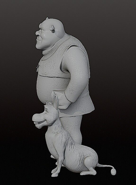 SHREK AND DONKEY 3D print model_8