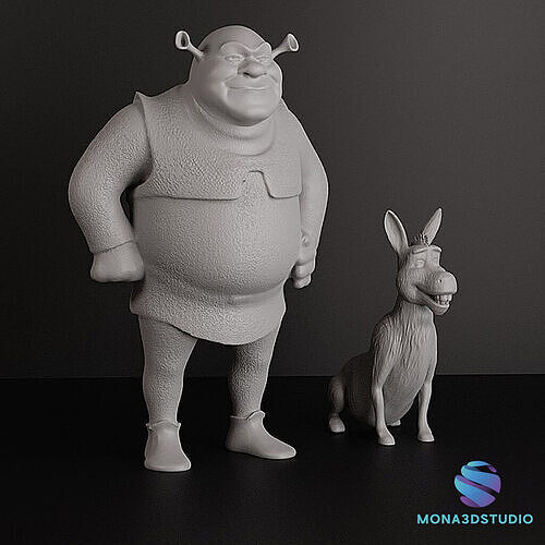 SHREK AND DONKEY 3D print model