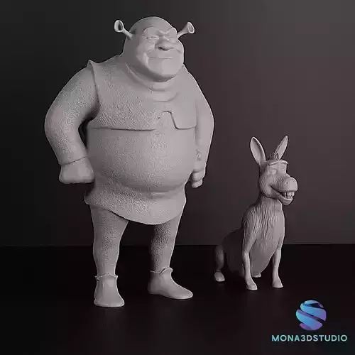 SHREK AND DONKEY 3D print model