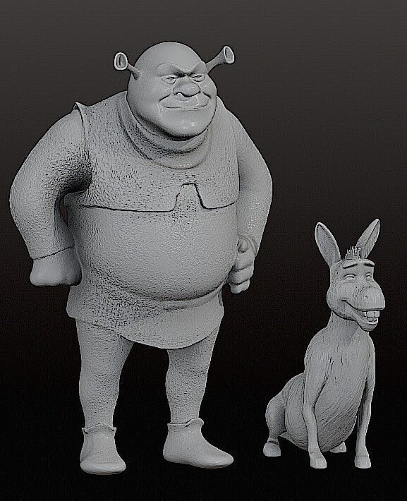 SHREK AND DONKEY 3D print model_11