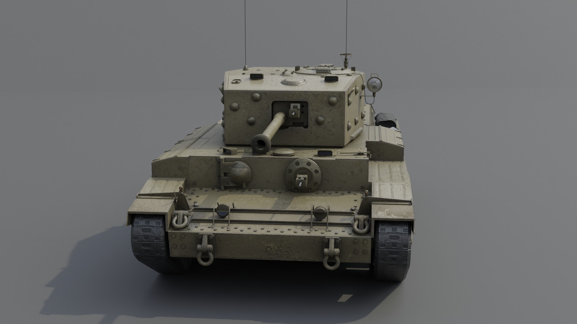 Cromwell V Cruiser tank Low-poly 3D model_10