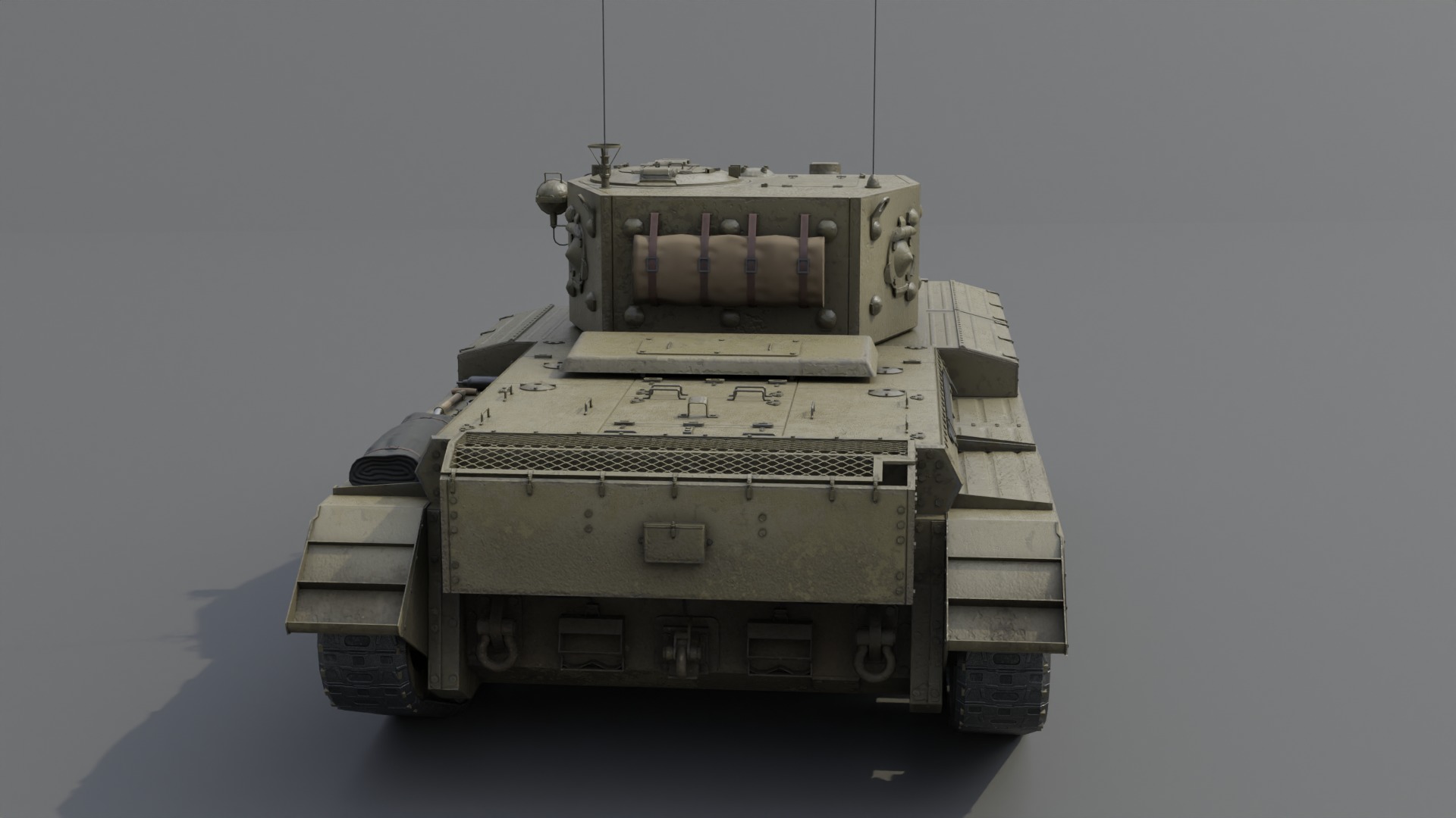 Cromwell V Cruiser tank Low-poly 3D model_15