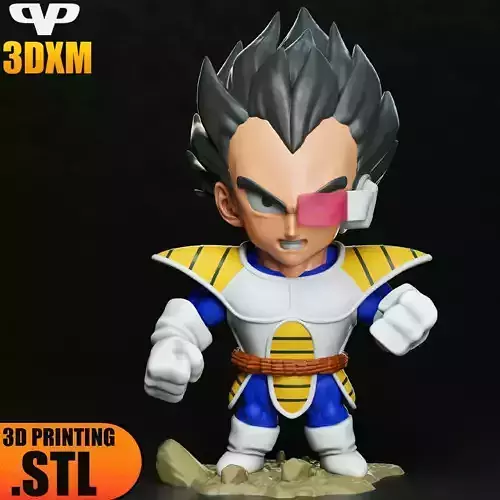 Vegeta Chibi STL for 3D Printing 3DXM ChibiSTL