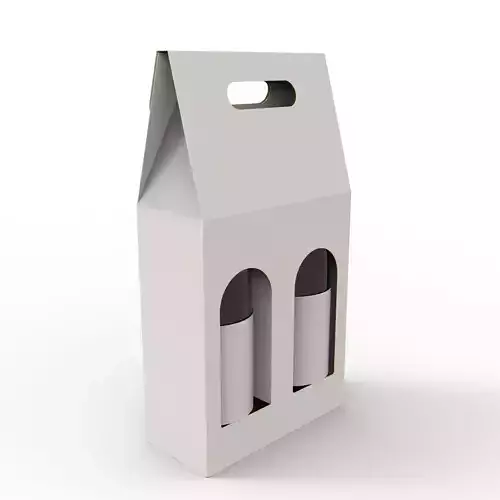 Packaging box holder for two wine bottles