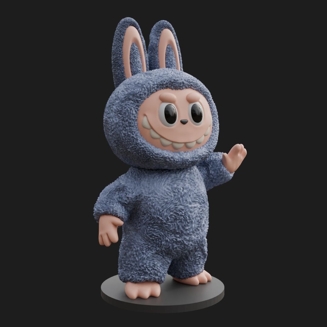 Labubu figurine Fan Art Satue and Keychain 3D print model_1