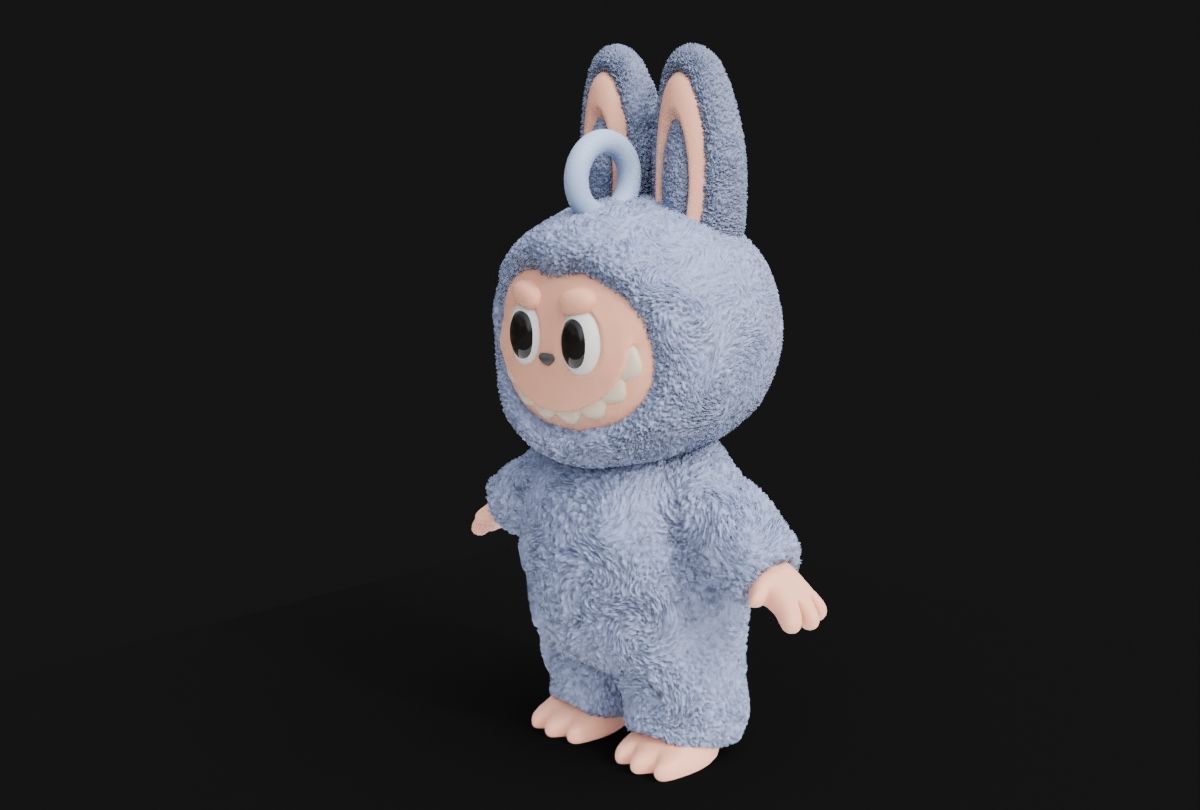 Labubu figurine Fan Art Satue and Keychain 3D print model_6