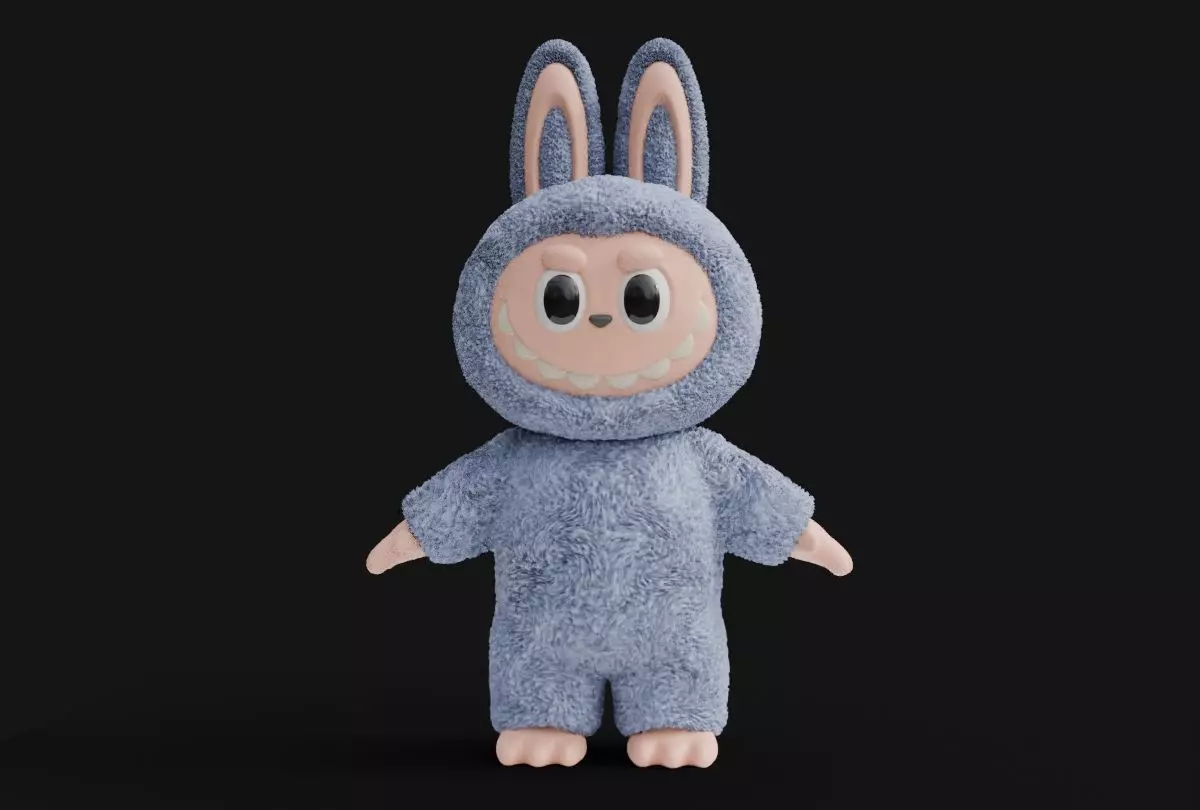 Labubu figurine Fan Art Satue and Keychain 3D print model_0