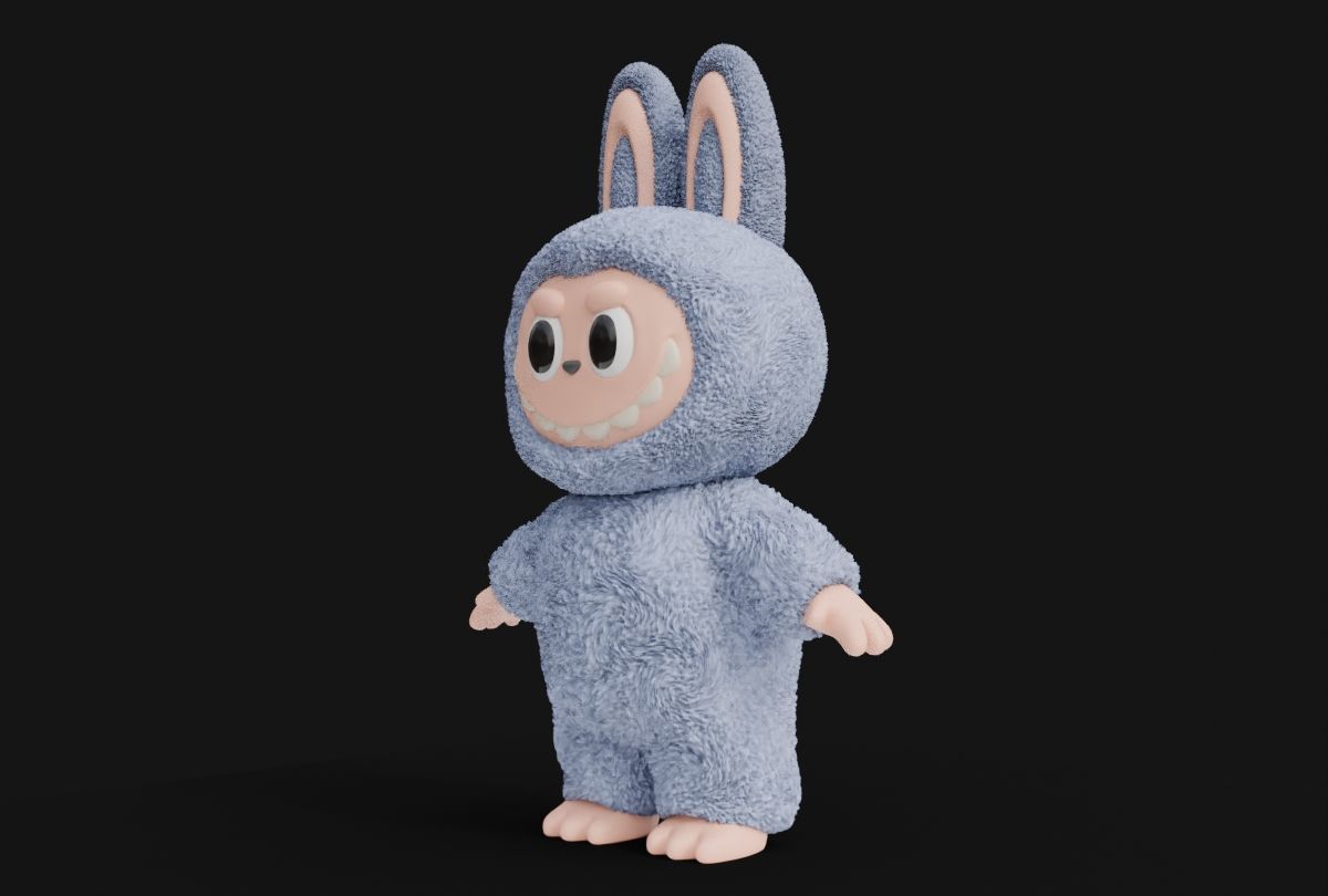 Labubu figurine Fan Art Satue and Keychain 3D print model_4