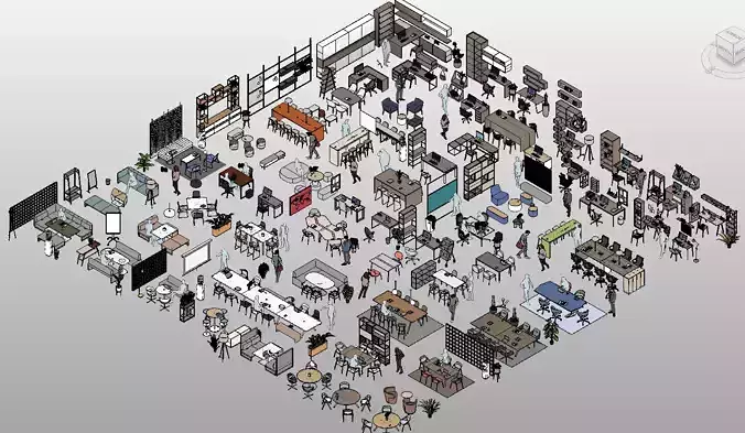  MUEBLES PARA OFICINA ESTUDIOS REVIT RFA