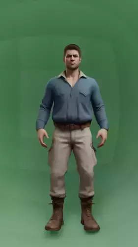 Cool Man 3D Game Ready Model with Rigging and Textures 3D model
