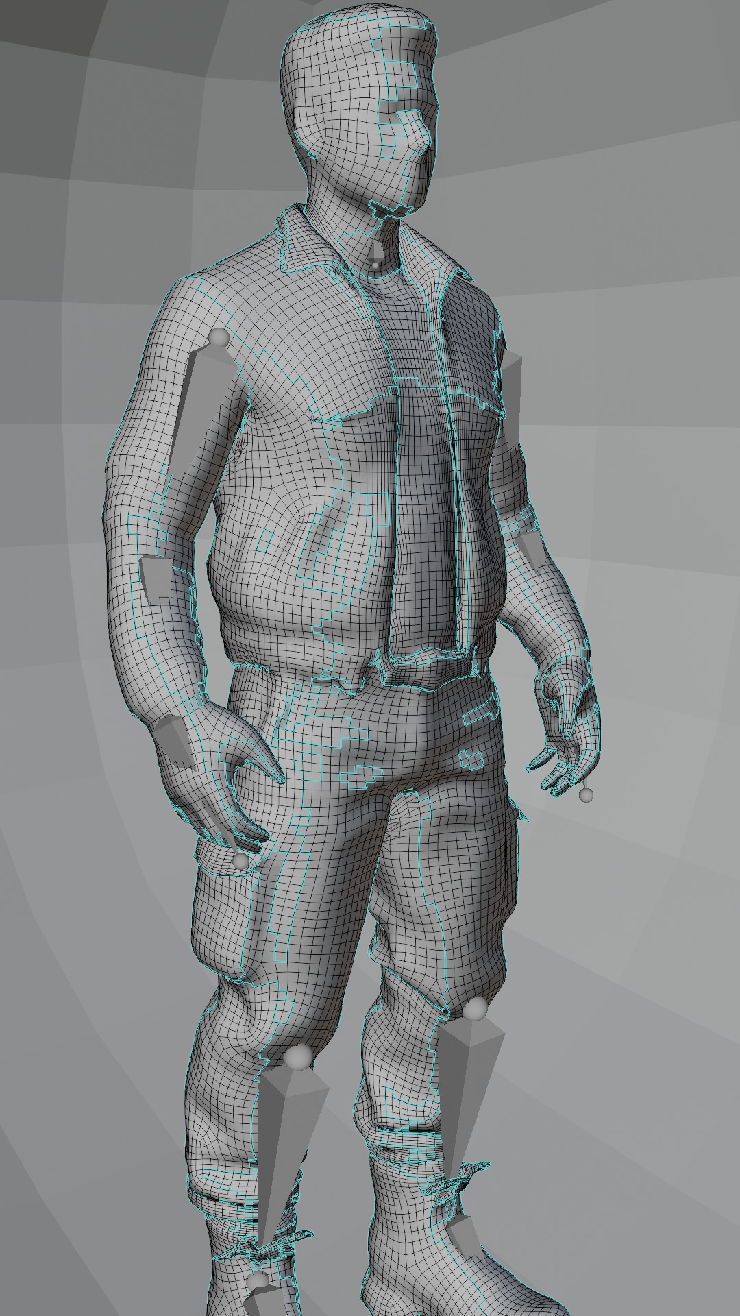 Cool Man 3D Game Ready Model with Rigging and Textures 3D model_3