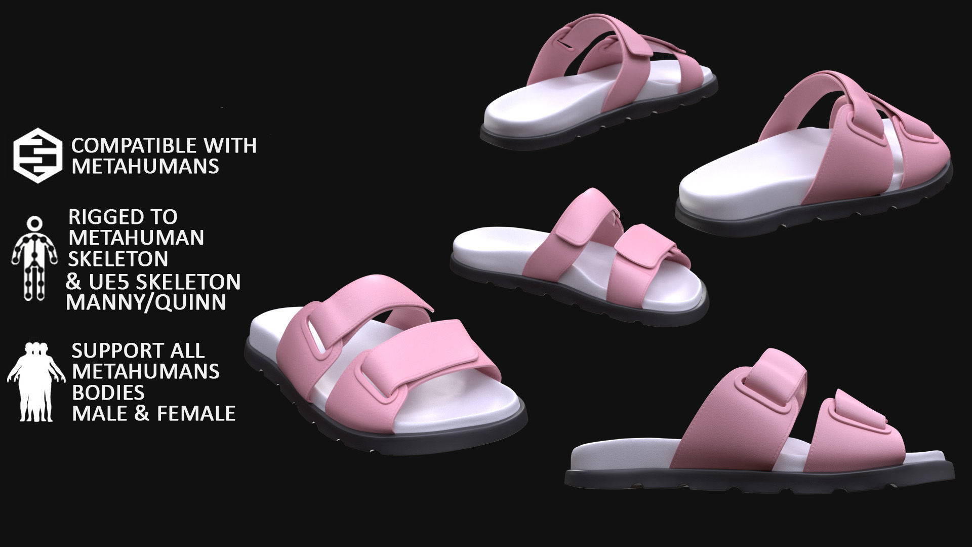 Shoes 274 - All MH Bodies - UE5 Skeletons - Rigged Low-poly 3D model_2