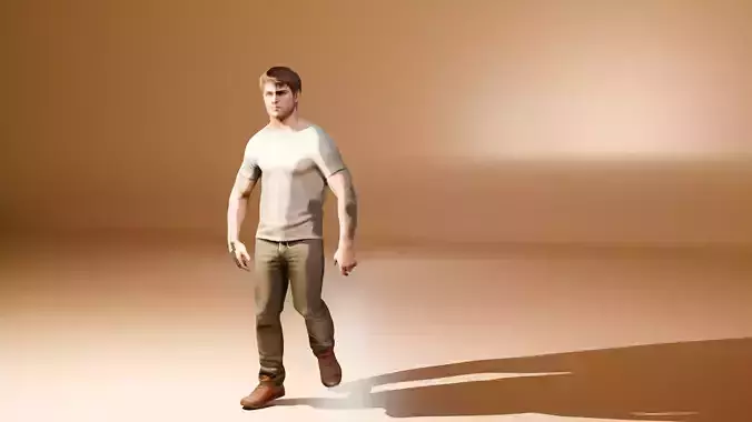 Cool Man 3D Game-Ready Model with Rigging and Textures 3D model