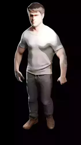 Cool Man 3D Game-Ready Model with Rigging and Textures 3D model