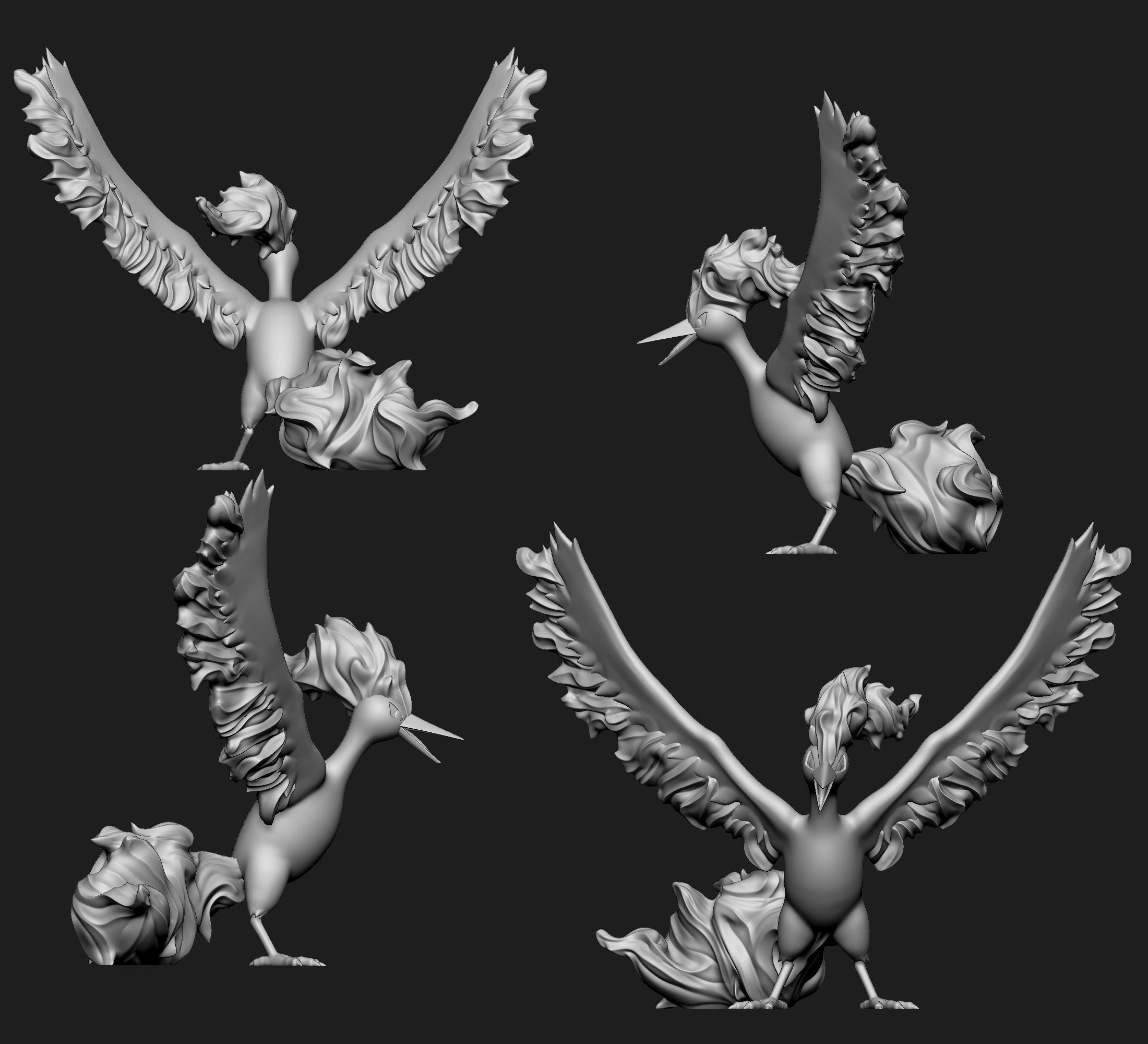 Pokemon - Moltres with 2 poses 3D print model_3