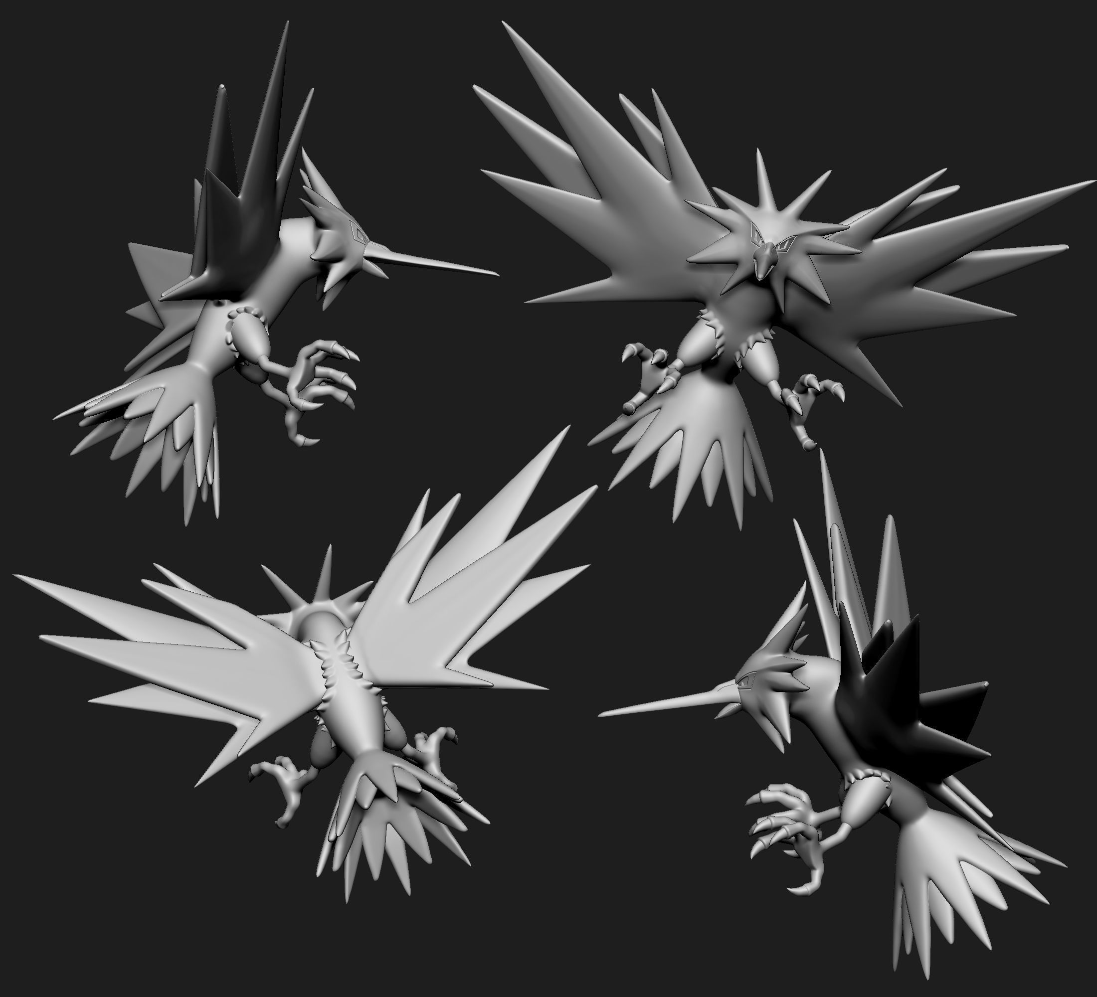 Pokemon - Zapdos  with 2 poses 3D print model_8
