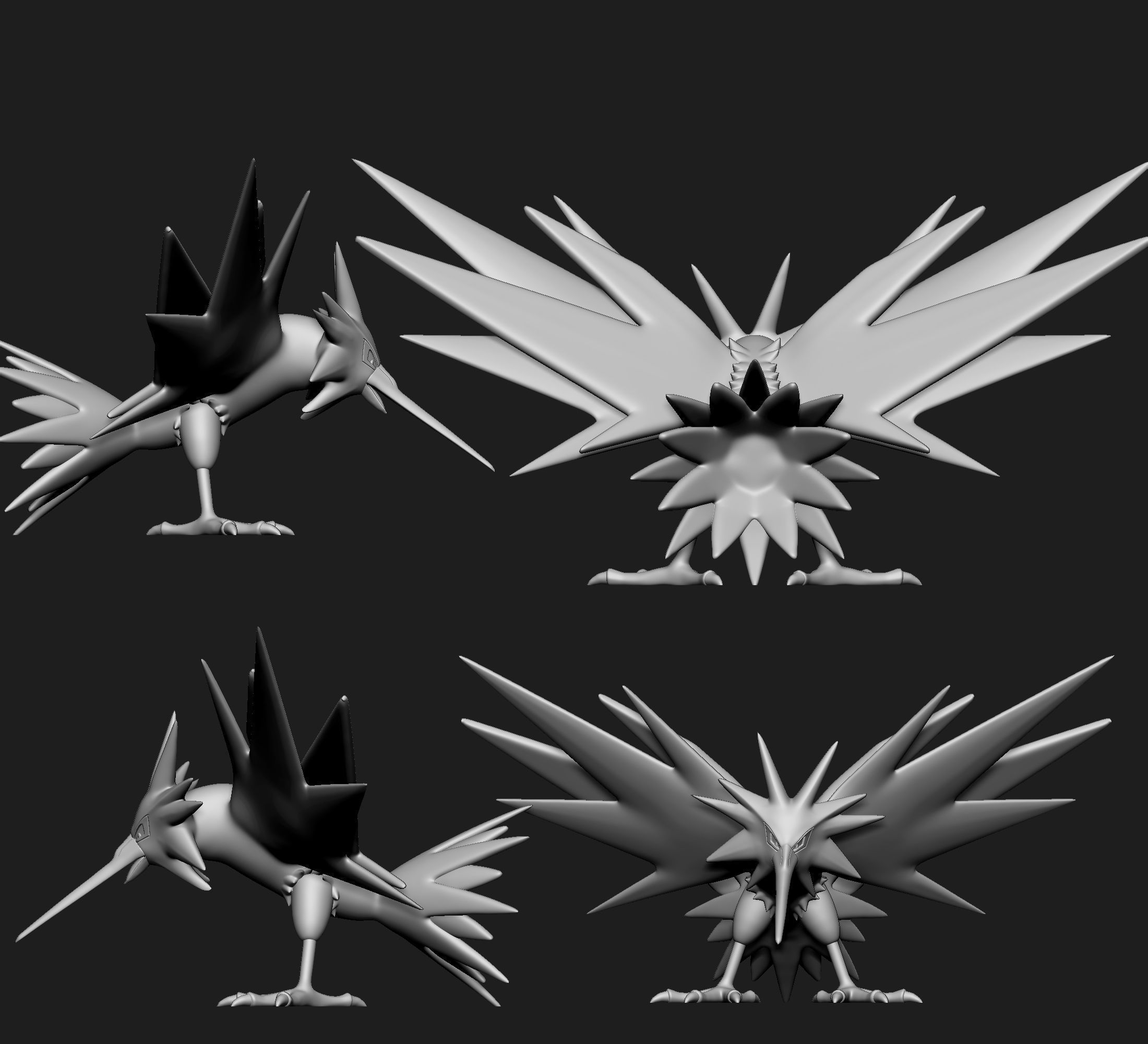 Pokemon - Zapdos  with 2 poses 3D print model_3