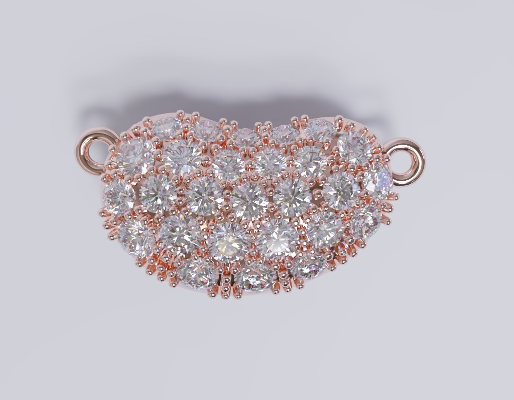 Diamond Bean tiffany design pendant 3D print model_24