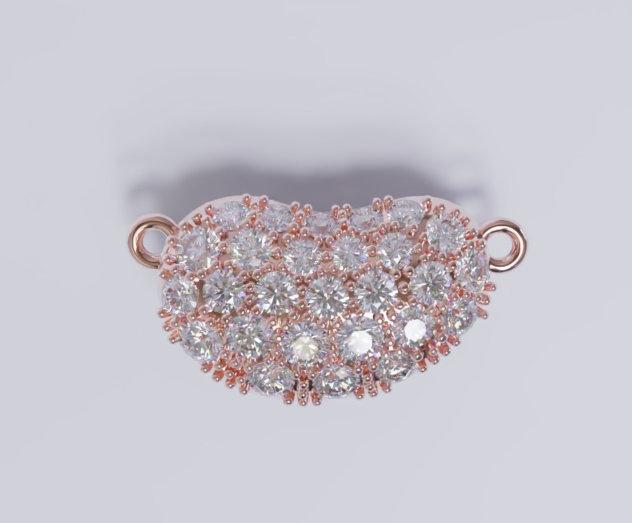 Diamond Bean tiffany design pendant 3D print model_2