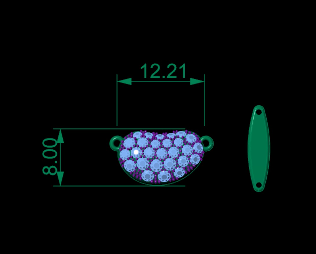 Diamond Bean tiffany design pendant 3D print model_6