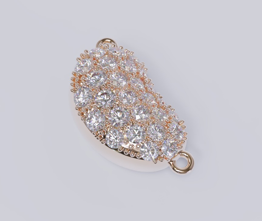 Diamond Bean tiffany design pendant 3D print model_13
