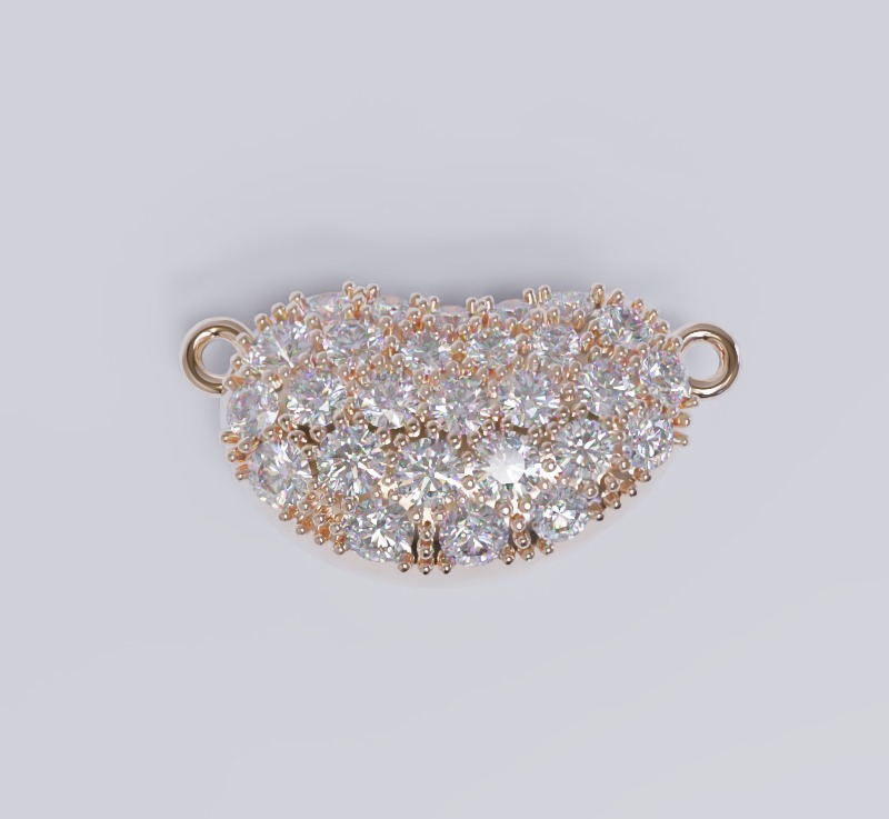 Diamond Bean tiffany design pendant 3D print model_1
