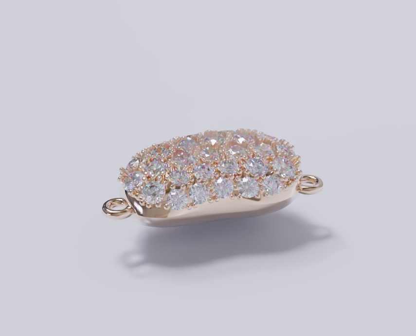 Diamond Bean tiffany design pendant 3D print model_12