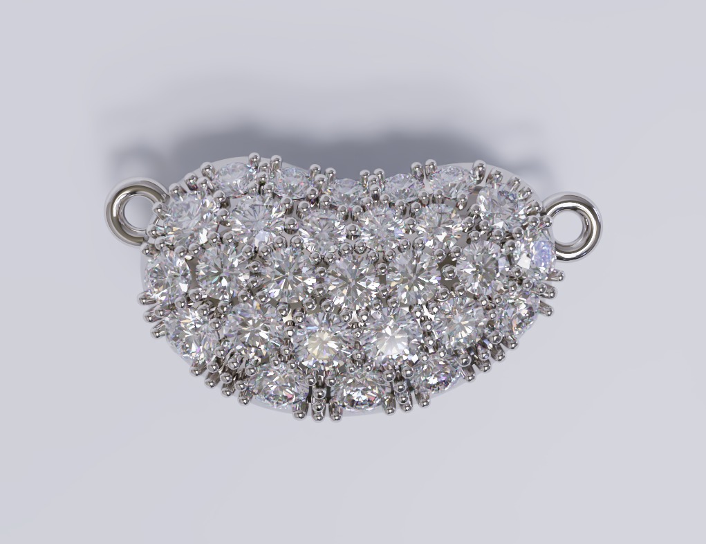 Diamond Bean tiffany design pendant 3D print model_21