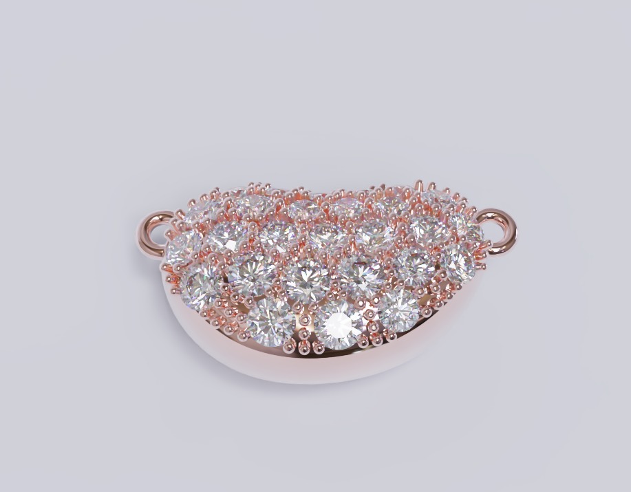 Diamond Bean tiffany design pendant 3D print model_15