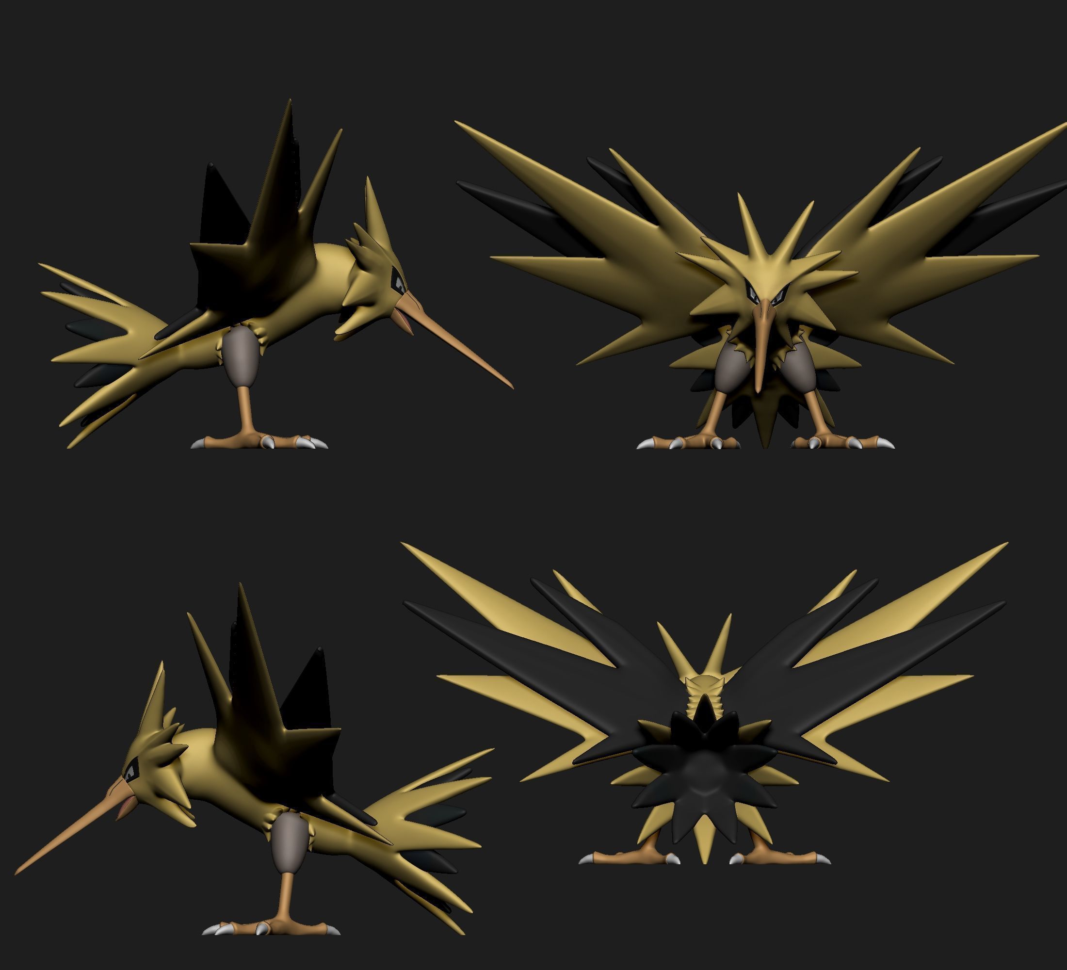 Pokemon - Articuno Moltres and Zapdos 3D print model_15