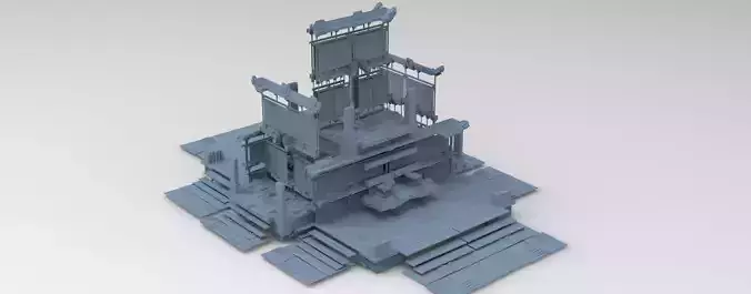 Sci fi Light gravity cube walkway 3