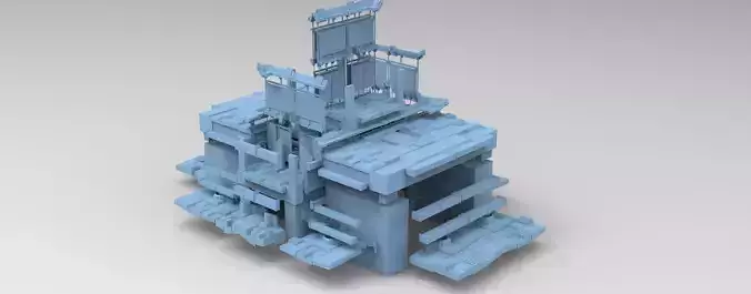 Sci fi Light gravity cube walkway 4