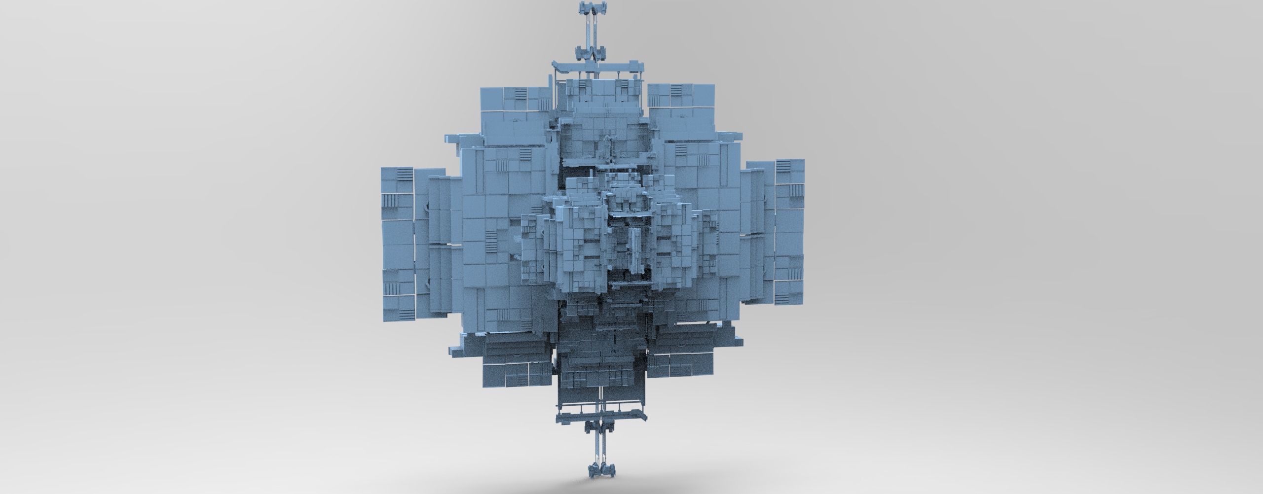 Sci fi Light gravity satalite Low-poly 3D model_1