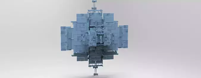 Sci fi Light gravity satalite Low-poly 3D model