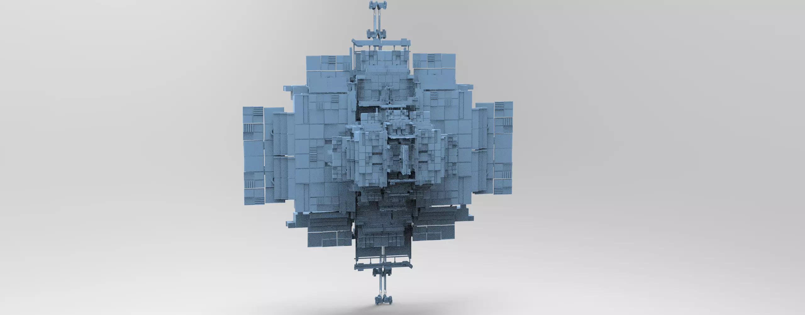 Sci fi Light gravity satalite Low-poly 3D model_0