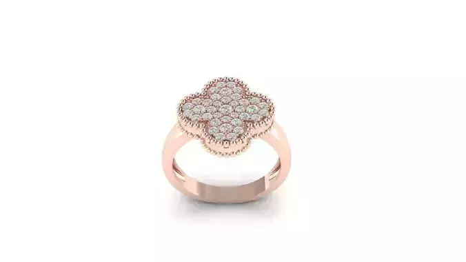 Diamond clover ring design replica