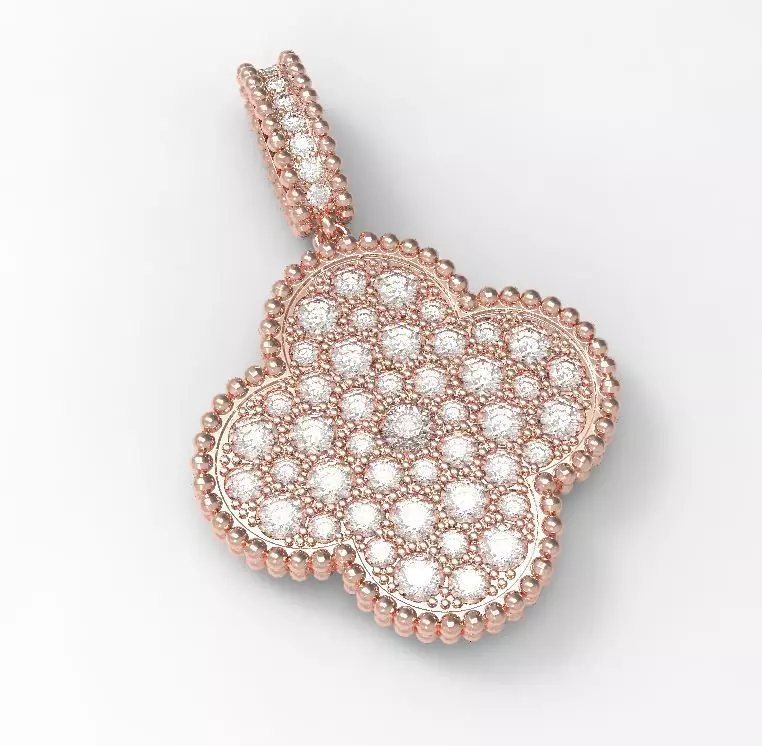 Clover diamond pendant nice design 3D print model_0