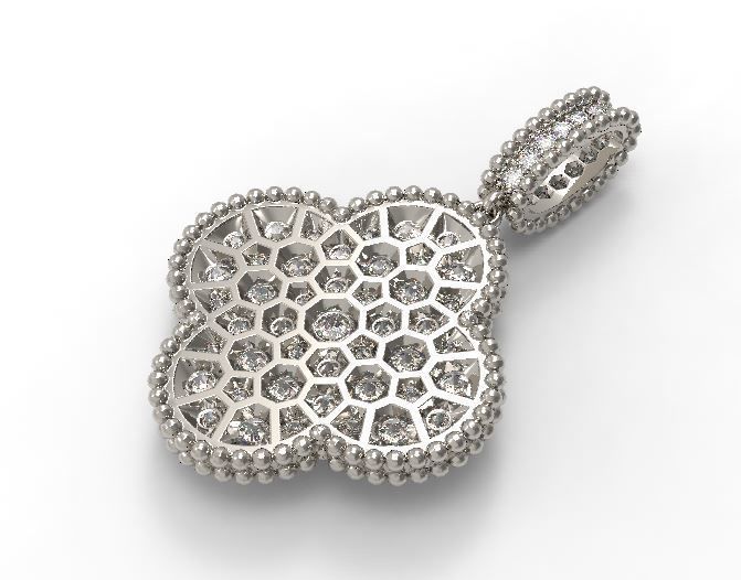 Clover diamond pendant nice design 3D print model_2