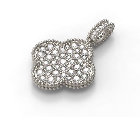 Clover diamond pendant nice design 3D print model_8