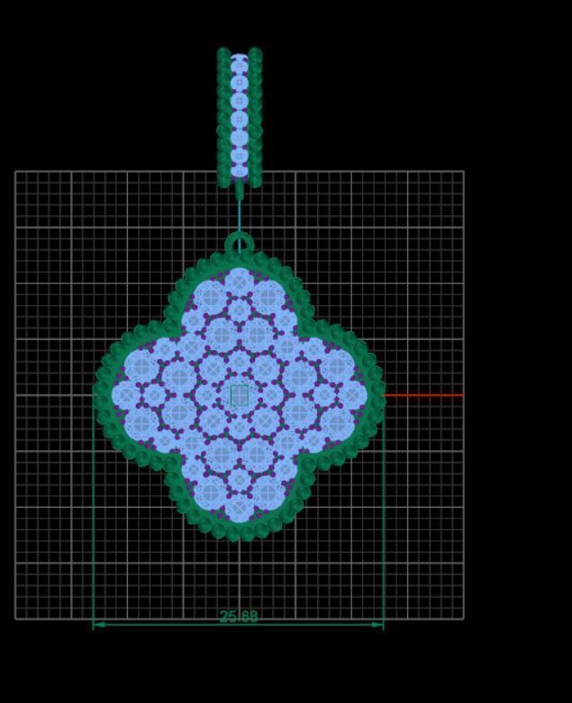 Clover diamond pendant nice design 3D print model_3