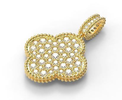 Clover diamond pendant nice design 3D print model_1