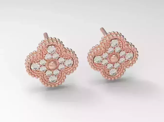 Diamond clover earring nice design