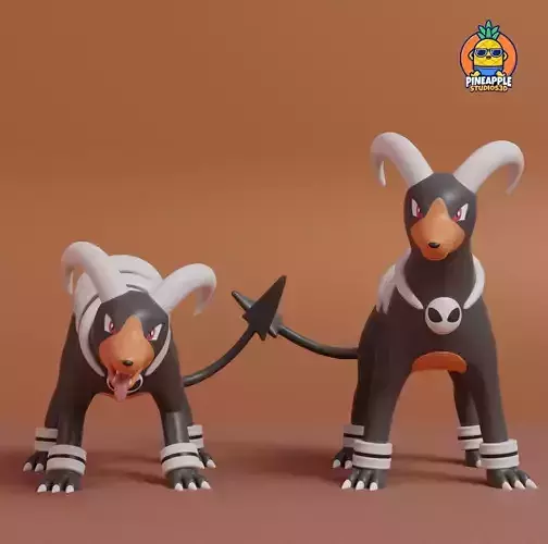 Pokemon - Houndoom with 2 poses