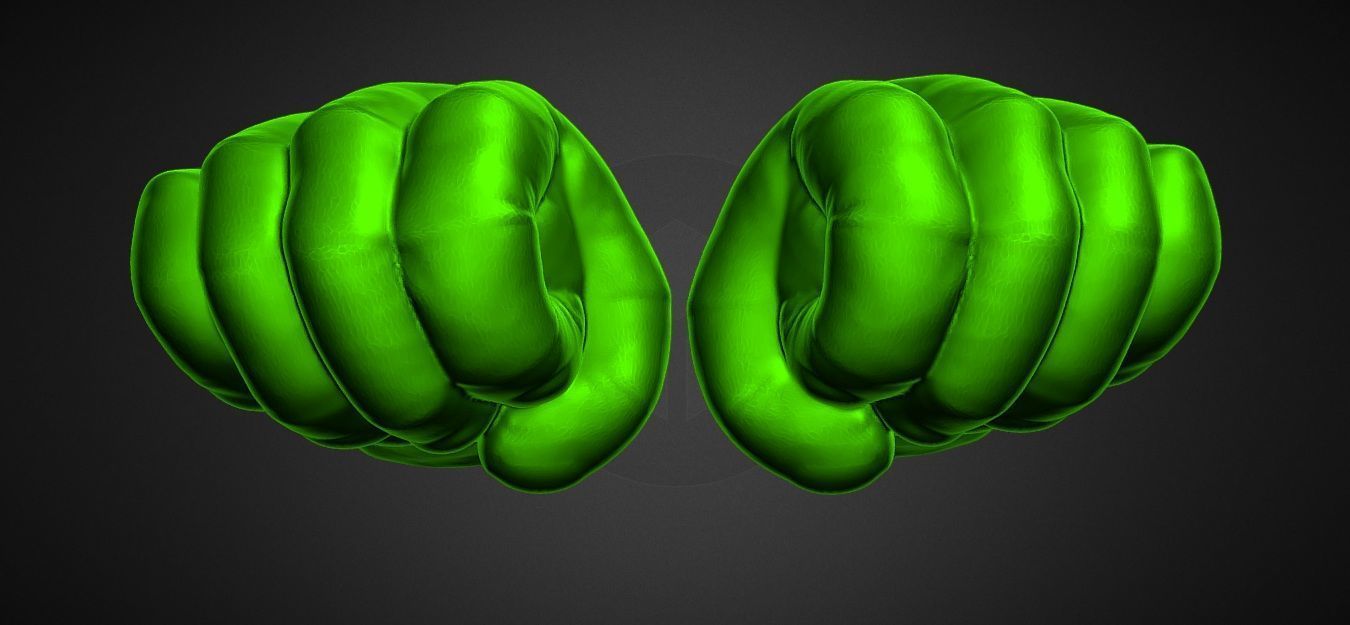 hulk hands left and right 3D print model_2