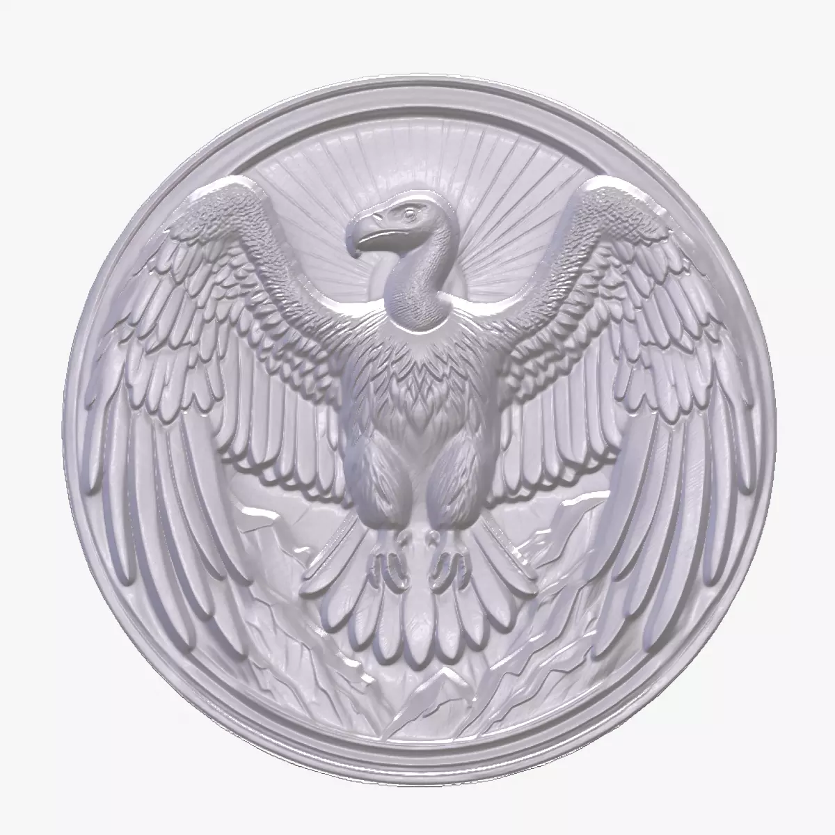 Condor 4 basrelief for 3D printing 3D print model_0