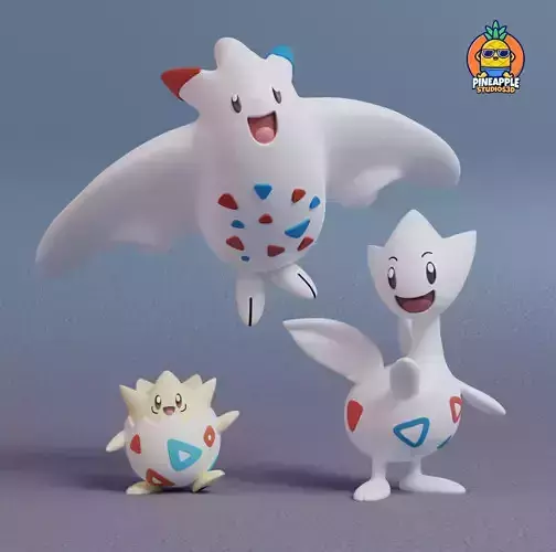 Pokemon - Togepi Togetic and Togekiss with 2 poses