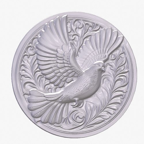 Dove 1 basrelief for 3D printing 3D print model