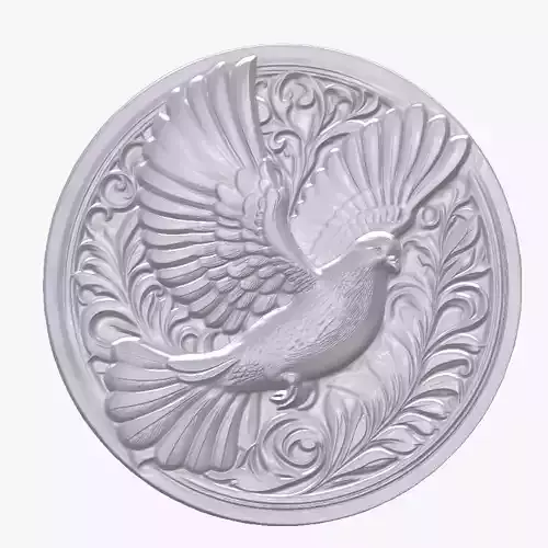 Dove 1 basrelief for 3D printing