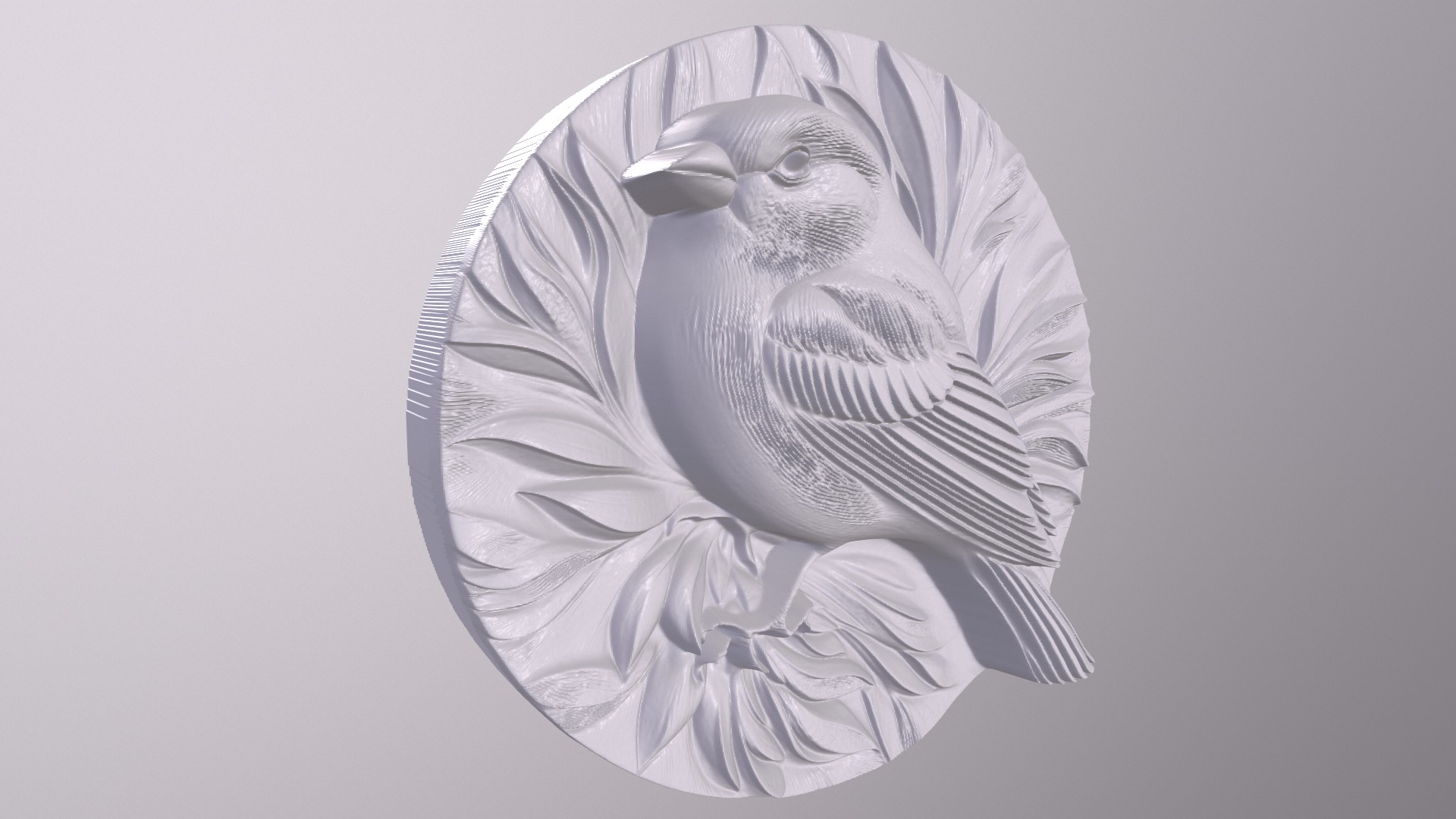 Finch 3 basrelief for 3D printing 3D print model_4
